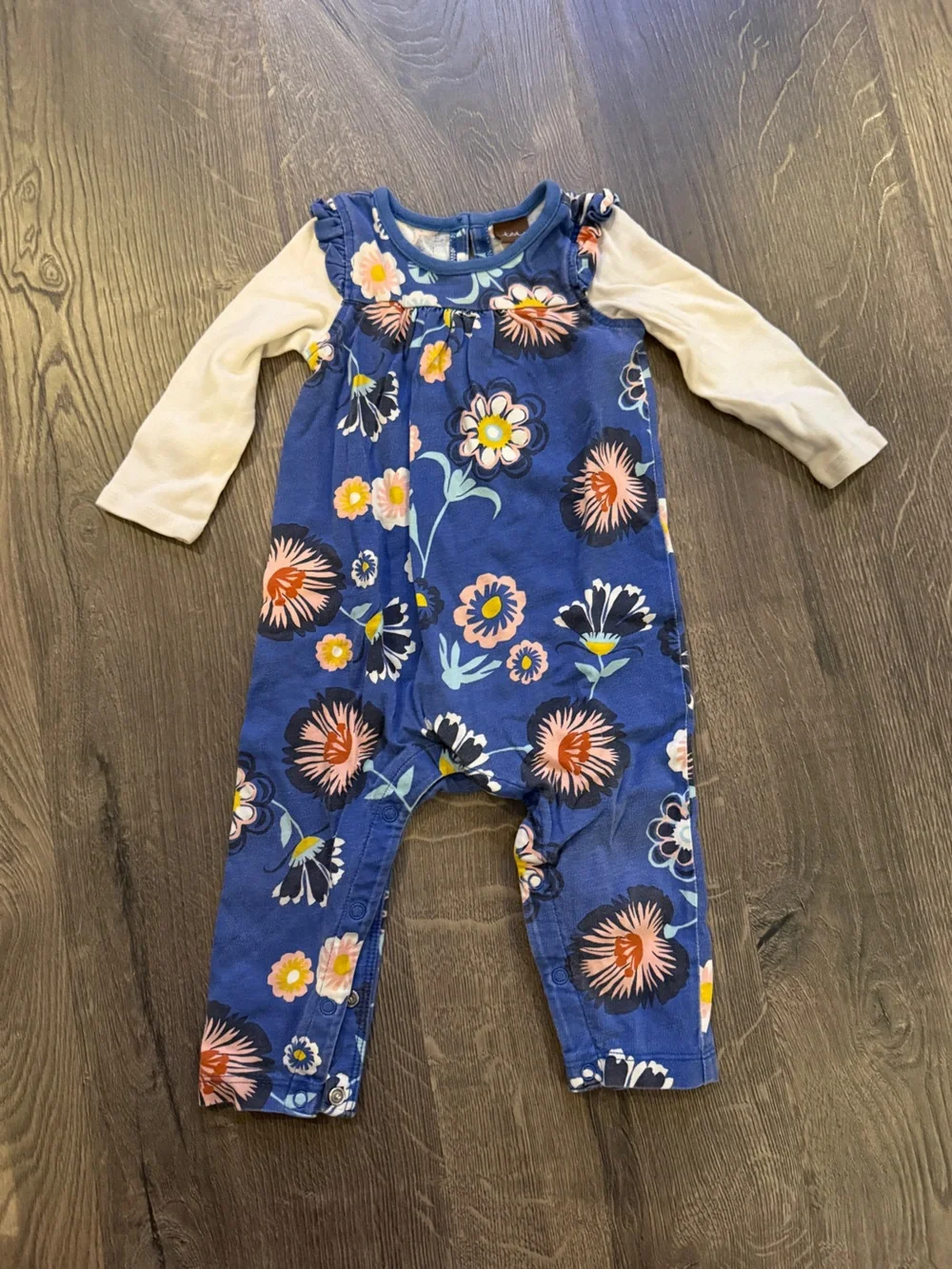 Tea Collection Floral Navy Blue One-Piece Romper